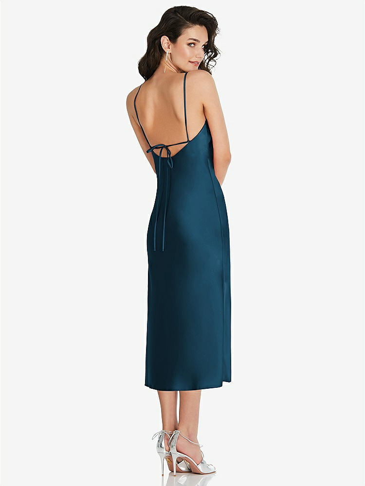 【NEW】【STYLE: 8220】オープンバック コンバーチブル ストラップ MIDI バイアス スリップ ドレス【COLOR: Atlantic Blue】【SIZE: 00-30W】