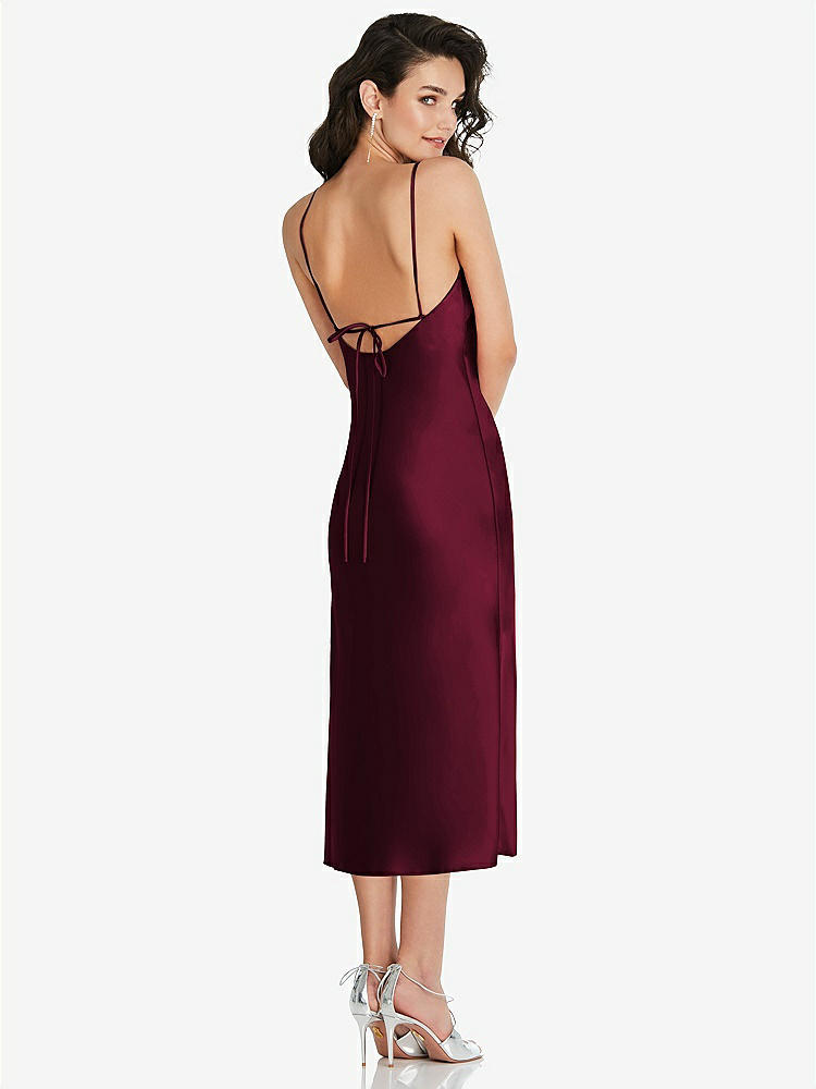 【NEW】【STYLE: 8220】オープンバック コンバーチブル ストラップ MIDI バイアス スリップ ドレス【COLOR: Cabernet】【SIZE: 00-30W】