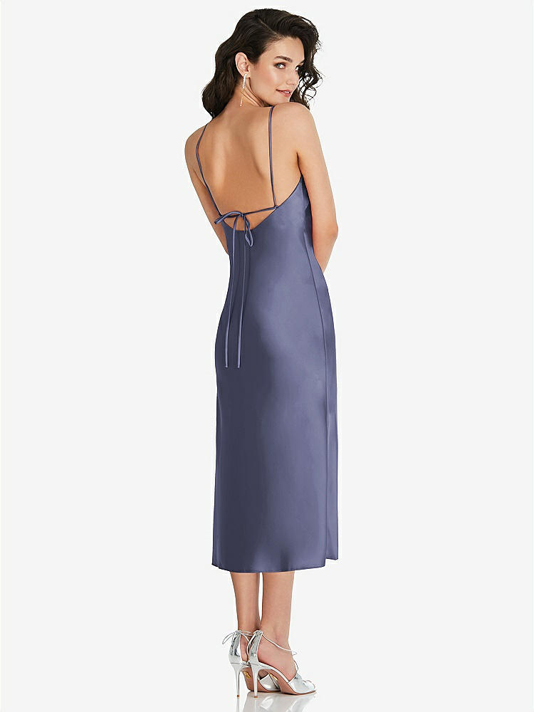 【NEW】【STYLE: 8220】オープンバック コンバーチブル ストラップ MIDI バイアス スリップ ドレス【COLOR: French Blue】【SIZE: 00-30W】