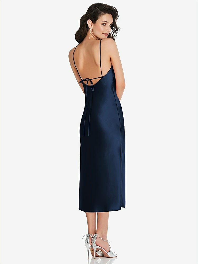 【NEW】【STYLE: 8220】オープンバック コンバーチブル ストラップ MIDI バイアス スリップ ドレス【COLOR: Midnight Navy】【SIZE: 00-30W】