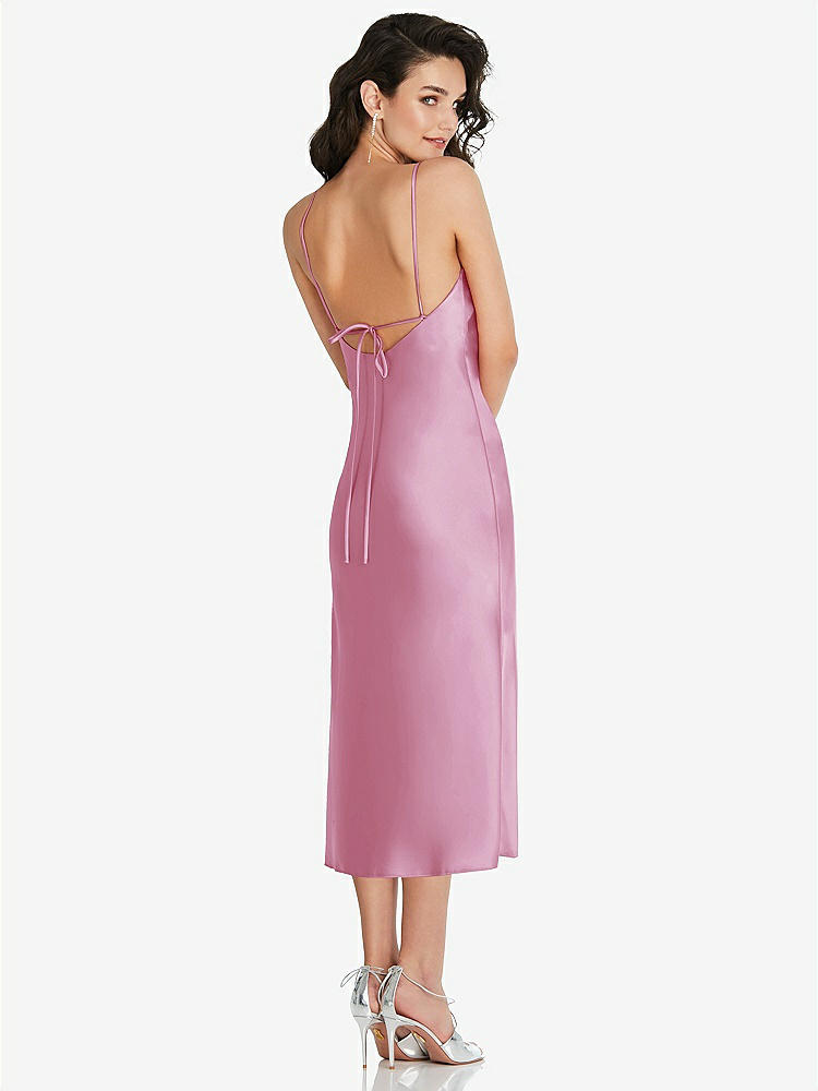【NEW】【STYLE: 8220】オープンバック コンバーチブル ストラップ MIDI バイアス スリップ ドレス【COLOR: Powder Pink】【SIZE: 00-30W】