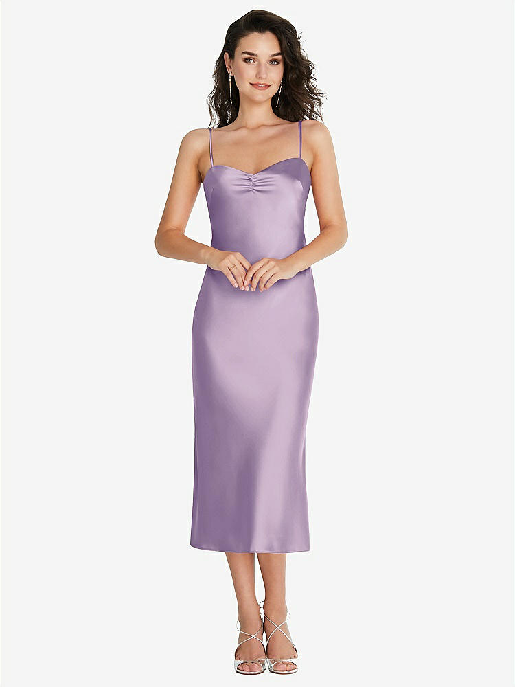 【NEW】【STYLE: 8220】オープンバック コンバーチブル ストラップ MIDI バイアス スリップ ドレス【COLOR: Pale Purple】【SIZE: 00-30W】