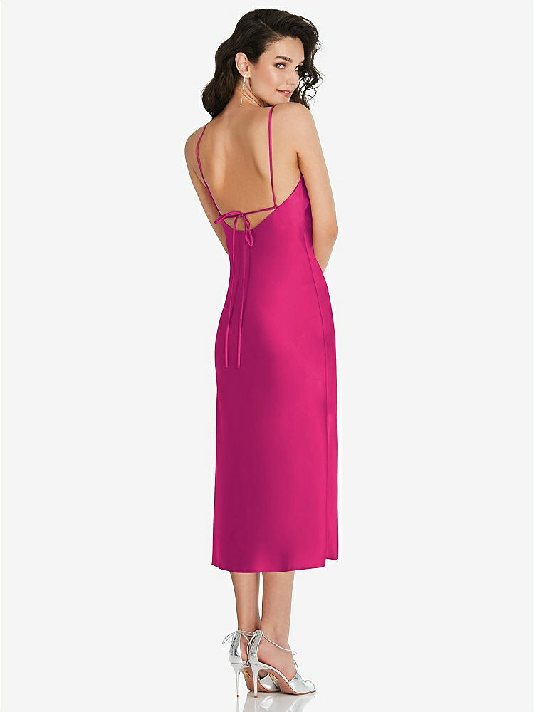 【NEW】【STYLE: 8220】オープンバック コンバーチブル ストラップ MIDI バイアス スリップ ドレス【COLOR: Think Pink】【SIZE: 00-30W】