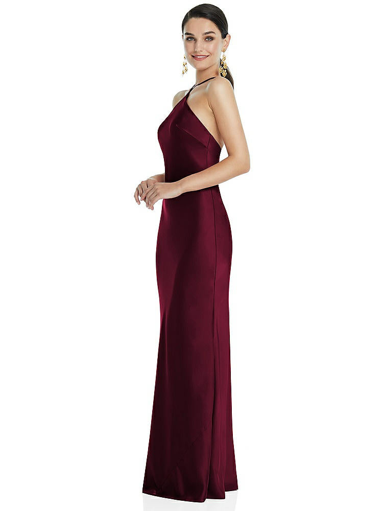 【NEW】【STYLE: LB041】ダイヤモンド ホルター バイアス マキシ スリップ ドレス コンバーチブル ストラップ【COLOR: Cabernet】【SIZE: 00-30W】