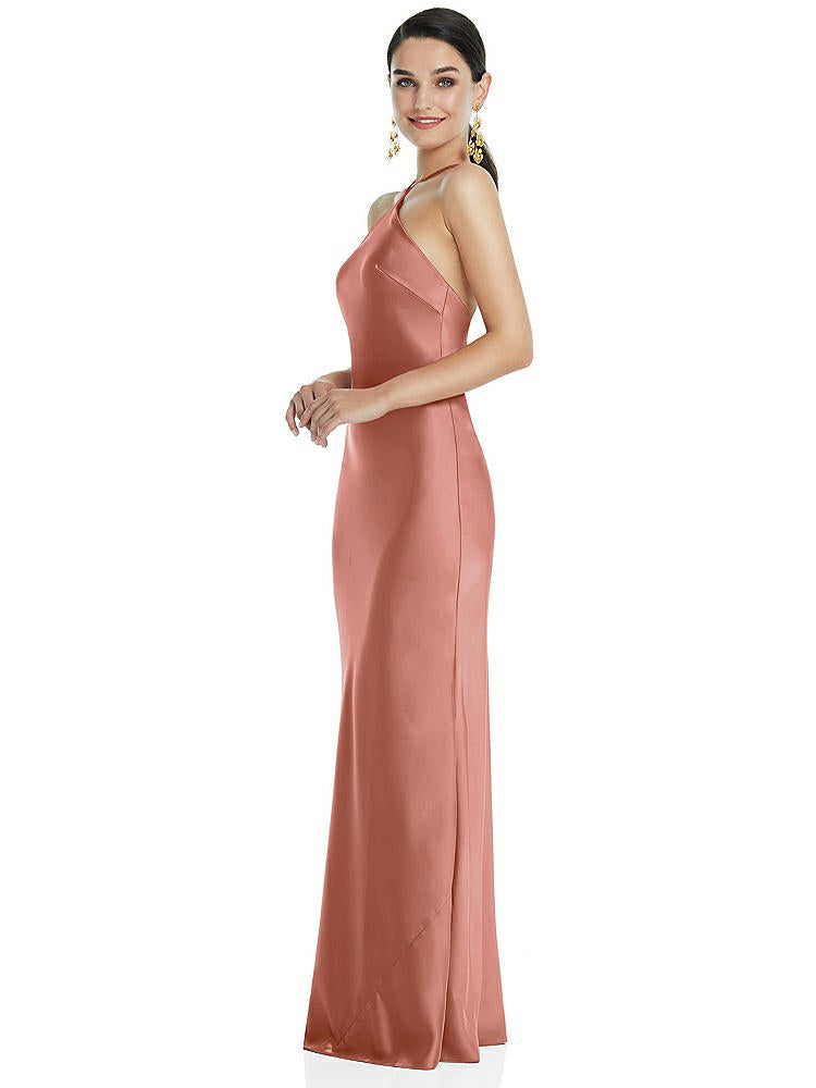 【NEW】【STYLE: LB041】ダイヤモンド ホルター バイアス マキシ スリップ ドレス コンバーチブル ストラップ【COLOR: Desert Rose】【SIZE: 00-30W】