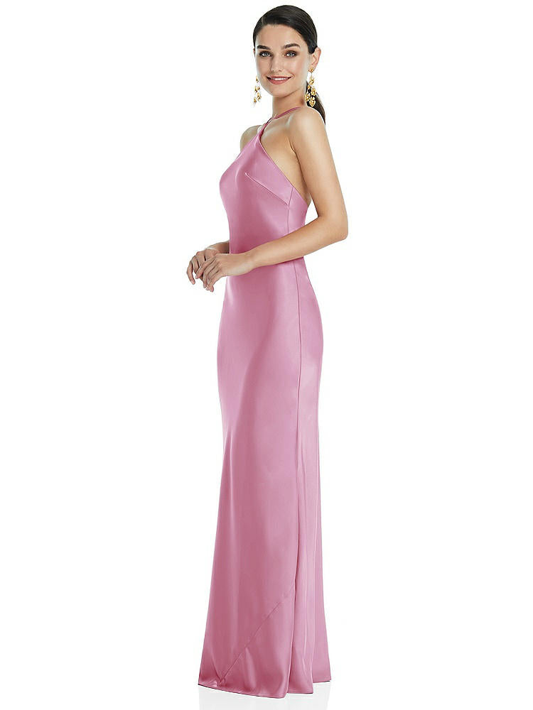 【NEW】【STYLE: LB041】ダイヤモンド ホルター バイアス マキシ スリップ ドレス コンバーチブル ストラップ【COLOR: Powder Pink】【SIZE: 00-30W】