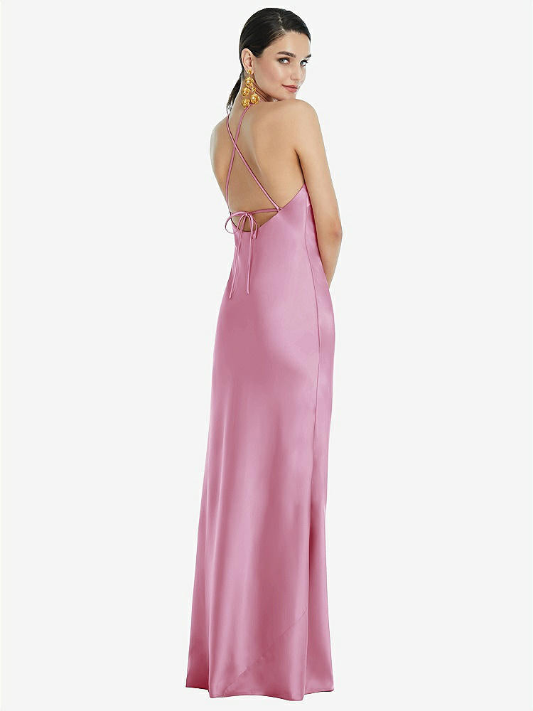 【NEW】【STYLE: LB041】ダイヤモンド ホルター バイアス マキシ スリップ ドレス コンバーチブル ストラップ【COLOR: Powder Pink】【SIZE: 00-30W】