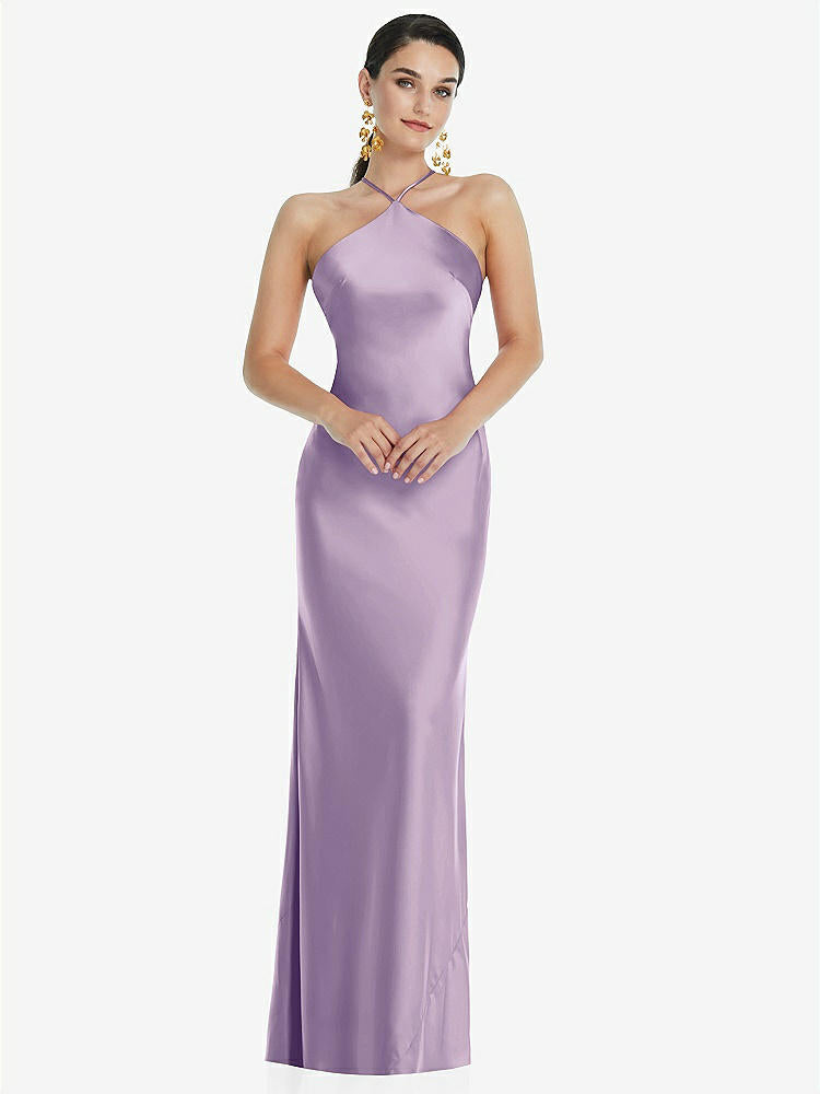 【NEW】【STYLE: LB041】ダイヤモンド ホルター バイアス マキシ スリップ ドレス コンバーチブル ストラップ【COLOR: Pale Purple】【SIZE: 00-30W】