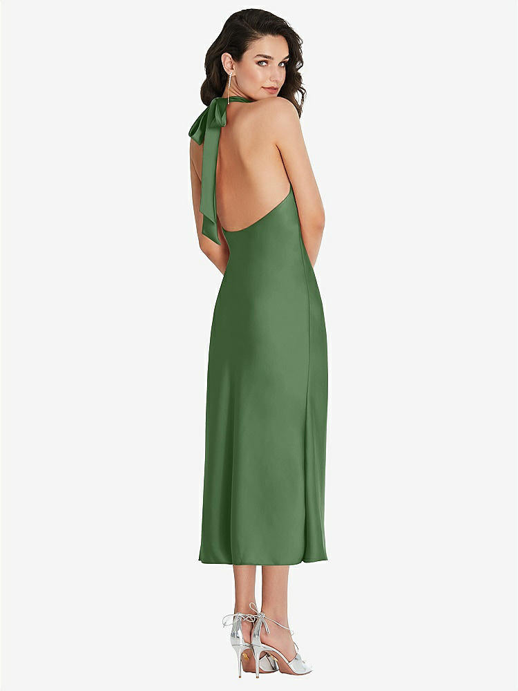 【NEW】【STYLE: 8222】スカーフ ネクタイ ハイネック ホルター MIDI スリップ ドレス【COLOR: Vineyard Green】【SIZE: 00-30W】