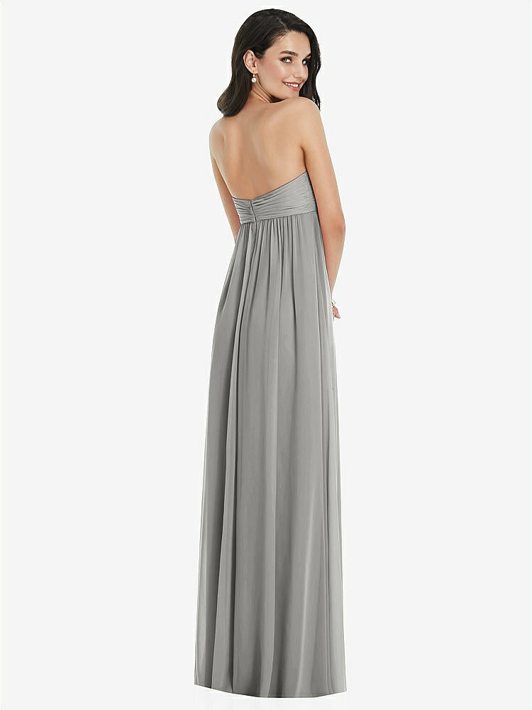 【STYLE: 3101】Twist Shirred Strapless Empire Waist Gown with Optional Straps【COLOR: Chelsea Gray】