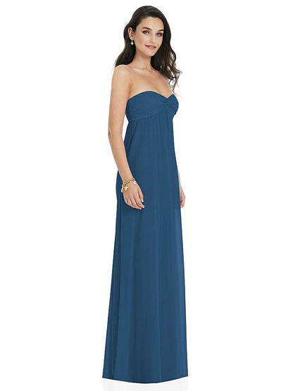 【NEW】【STYLE: 3101】ひねり シアレッド ストラップレス 帝国 ウエスト ガウン オプション ストラップ【COLOR: Dusk Blue】【SIZE: 00-30W】