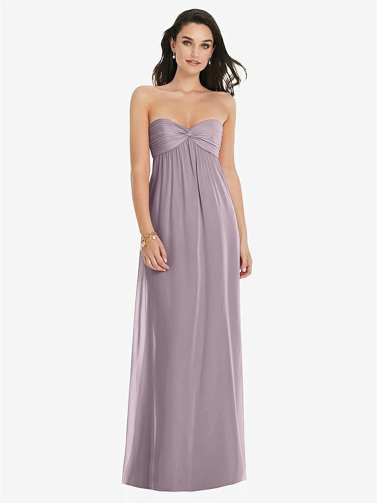 【NEW】【STYLE: 3101】ひねり シアレッド ストラップレス 帝国 ウエスト ガウン オプション ストラップ【COLOR: Lilac Dusk】【SIZE: 00-30W】