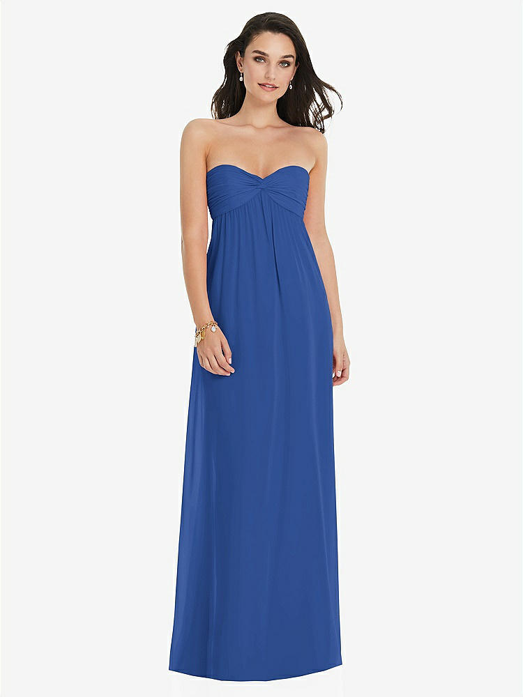 【NEW】【STYLE: 3101】ひねり シアレッド ストラップレス 帝国 ウエスト ガウン オプション ストラップ【COLOR: Classic Blue】【SIZE: 00-30W】
