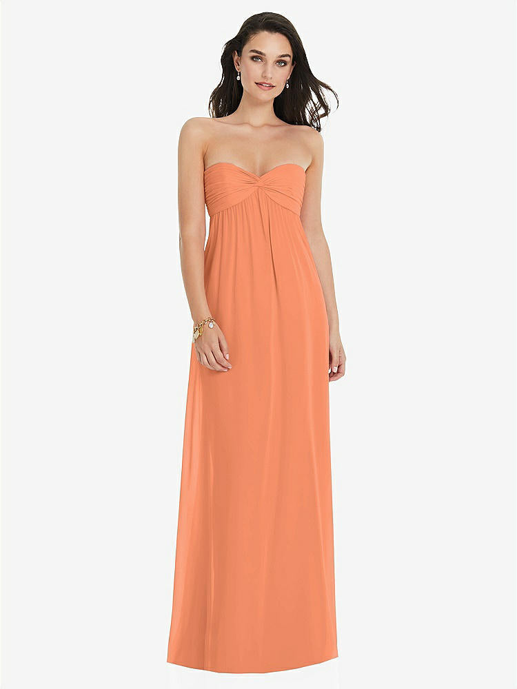 【NEW】【STYLE: 3101】ひねり シアレッド ストラップレス 帝国 ウエスト ガウン オプション ストラップ【COLOR: Sweet Melon】【SIZE: 00-30W】