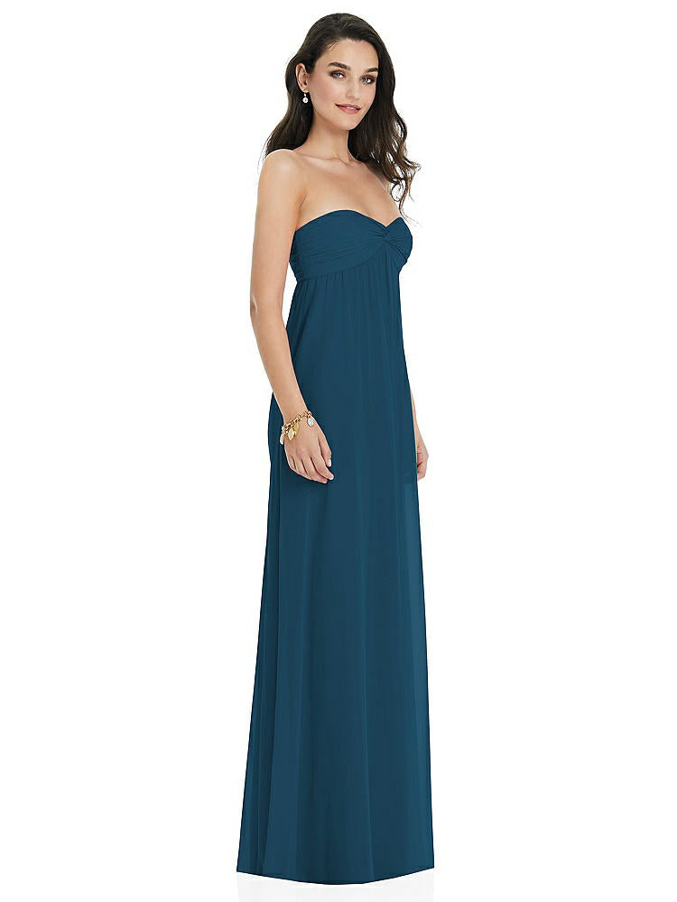 【NEW】【STYLE: 3101】ひねり シアレッド ストラップレス 帝国 ウエスト ガウン オプション ストラップ【COLOR: Atlantic Blue】【SIZE: 00-30W】