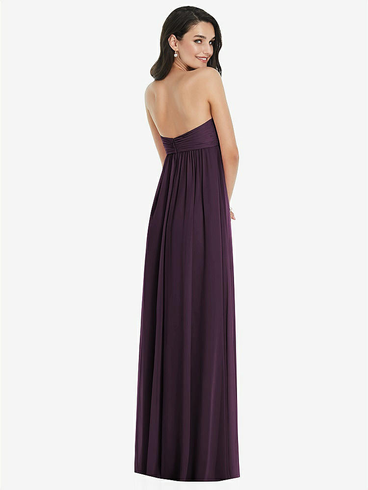 【NEW】【STYLE: 3101】ひねり シアレッド ストラップレス 帝国 ウエスト ガウン オプション ストラップ【COLOR: Aubergine】【SIZE: 00-30W】