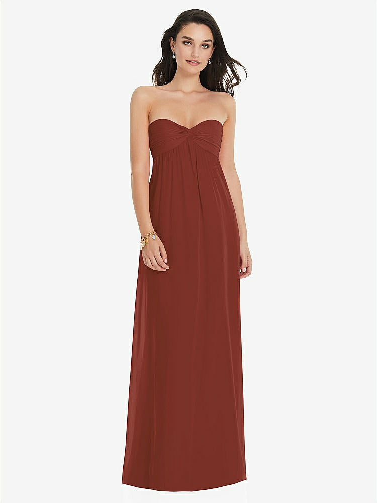 【NEW】【STYLE: 3101】ひねり シアレッド ストラップレス 帝国 ウエスト ガウン オプション ストラップ【COLOR: Auburn Moon】【SIZE: 00-30W】