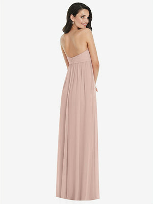 【STYLE: 3101】Twist Shirred Strapless Empire Waist Gown with Optional Straps【COLOR: Bliss】