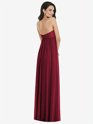 【NEW】【STYLE: 3101】ひねり シアレッド ストラップレス 帝国 ウエスト ガウン オプション ストラップ【COLOR: Burgundy】【SIZE: 00-30W】