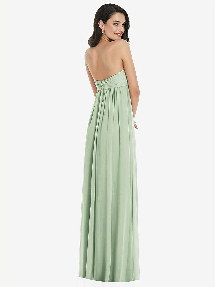 【STYLE: 3101】Twist Shirred Strapless Empire Waist Gown with Optional Straps【COLOR: Celadon】
