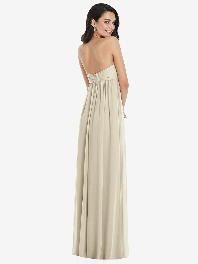 【STYLE: 3101】Twist Shirred Strapless Empire Waist Gown with Optional Straps【COLOR: Champagne】