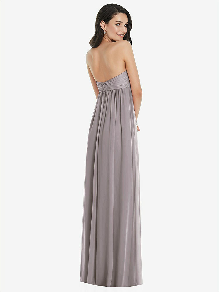 【STYLE: 3101】Twist Shirred Strapless Empire Waist Gown with Optional Straps【COLOR: Cashmere Gray】