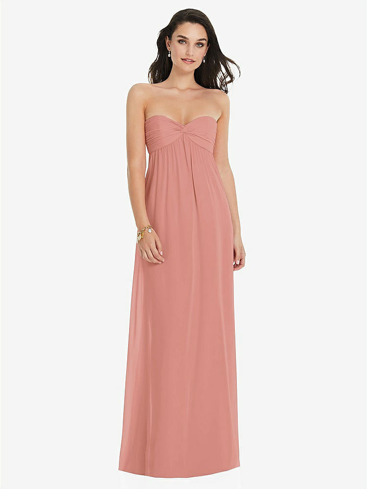 【NEW】【STYLE: 3101】ひねり シアレッド ストラップレス 帝国 ウエスト ガウン オプション ストラップ【COLOR: Desert Rose】【SIZE: 00-30W】