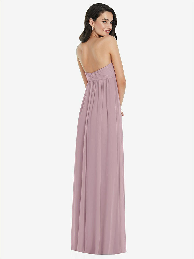 【NEW】【STYLE: 3101】ひねり シアレッド ストラップレス 帝国 ウエスト ガウン オプション ストラップ【COLOR: Dusty Rose】【SIZE: 00-30W】