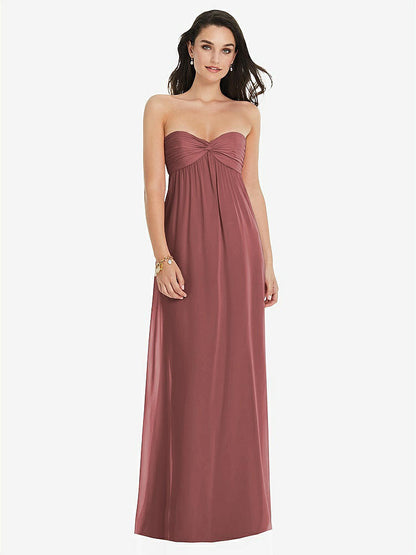 【NEW】【STYLE: 3101】ひねり シアレッド ストラップレス 帝国 ウエスト ガウン オプション ストラップ【COLOR: English Rose】【SIZE: 00-30W】