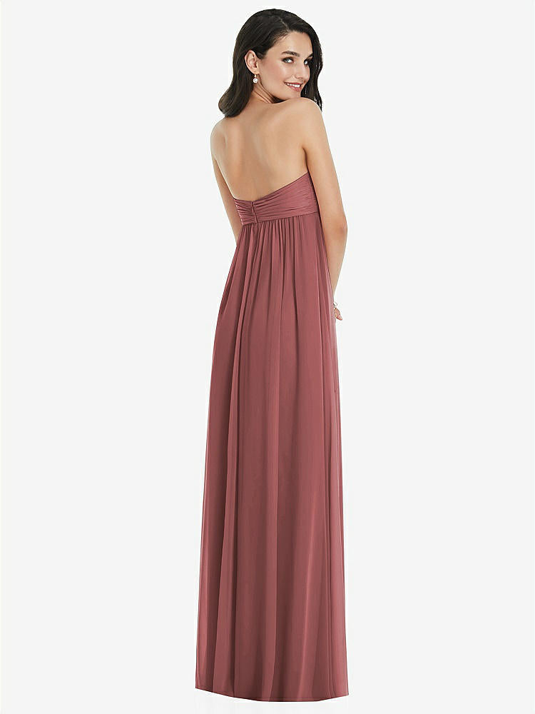 【STYLE: 3101】Twist Shirred Strapless Empire Waist Gown with Optional Straps【COLOR: English Rose】