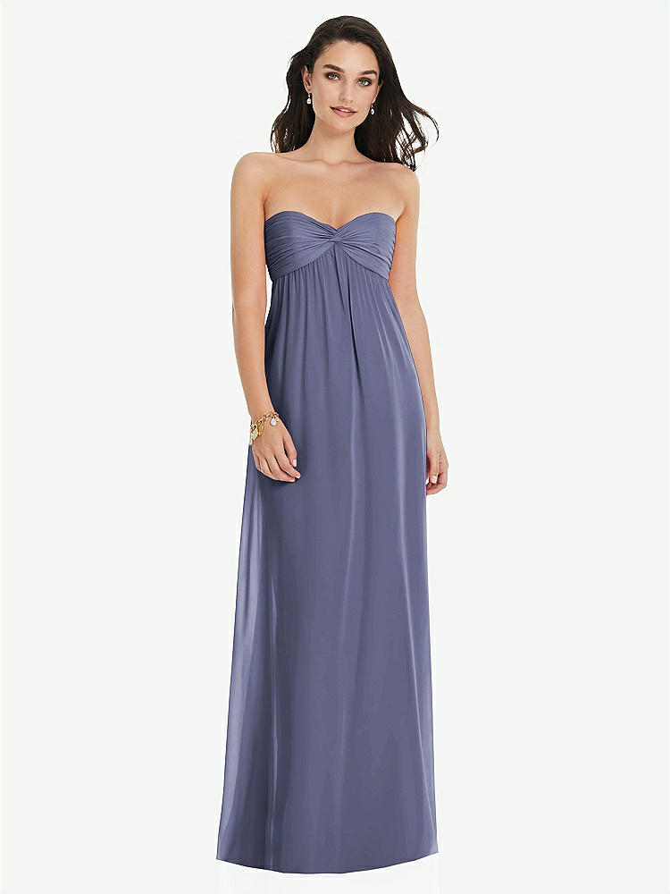 【NEW】【STYLE: 3101】ひねり シアレッド ストラップレス 帝国 ウエスト ガウン オプション ストラップ【COLOR: French Blue】【SIZE: 00-30W】