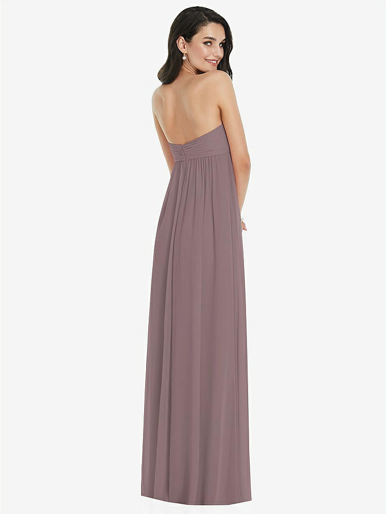 【STYLE: 3101】Twist Shirred Strapless Empire Waist Gown with Optional Straps【COLOR: French Truffle】