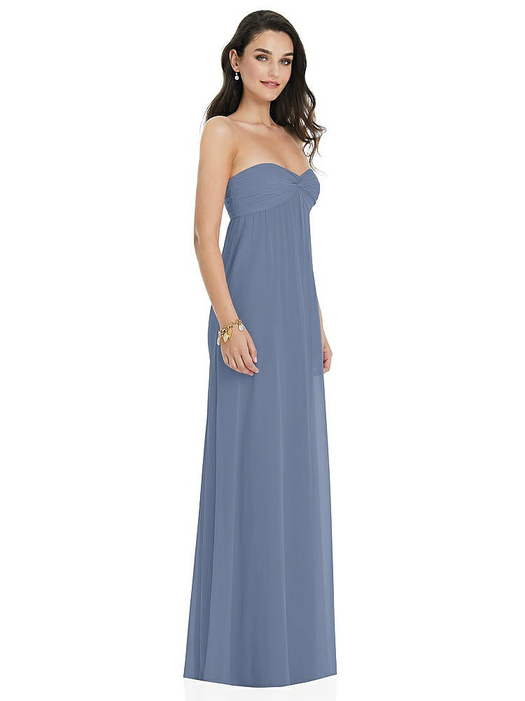 【NEW】【STYLE: 3101】ひねり シアレッド ストラップレス 帝国 ウエスト ガウン オプション ストラップ【COLOR: Larkspur Blue】【SIZE: 00-30W】