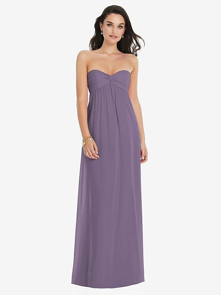 【NEW】【STYLE: 3101】ひねり シアレッド ストラップレス 帝国 ウエスト ガウン オプション ストラップ【COLOR: Lavender】【SIZE: 00-30W】