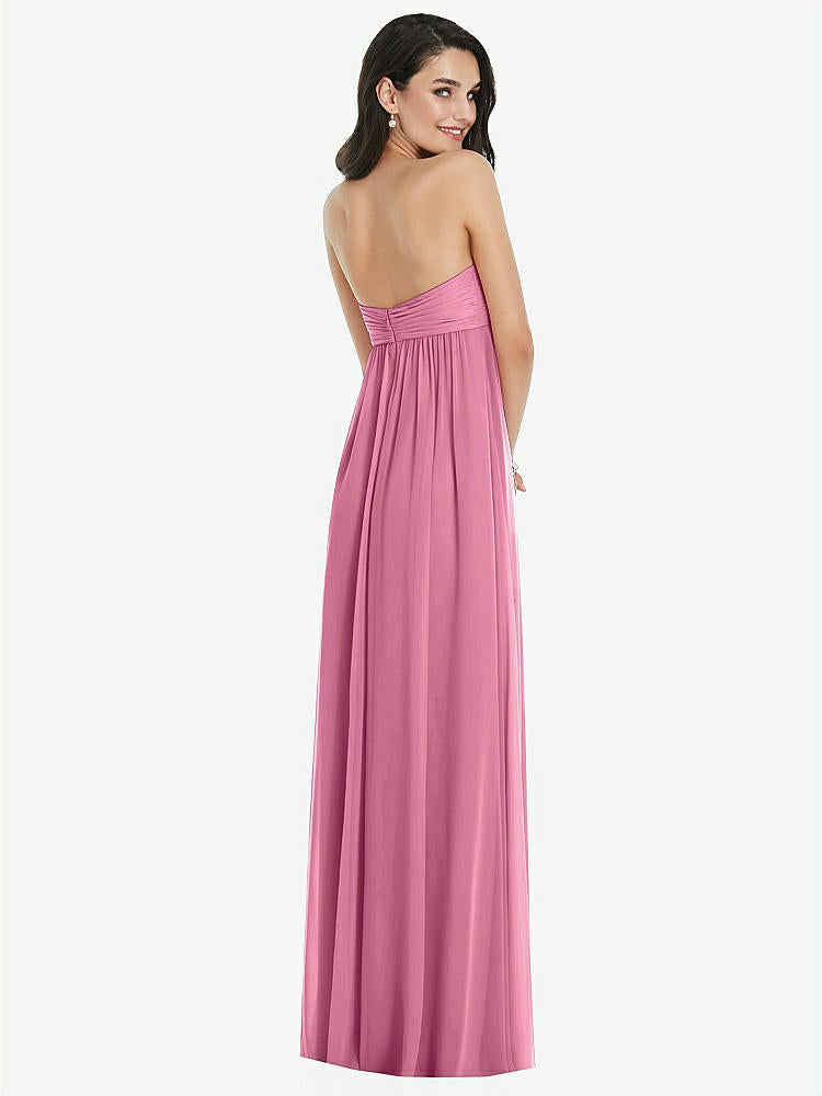 【STYLE: 3101】Twist Shirred Strapless Empire Waist Gown with Optional Straps【COLOR: Orchid Pink】