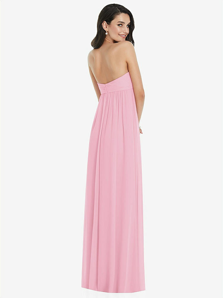 【STYLE: 3101】Twist Shirred Strapless Empire Waist Gown with Optional Straps【COLOR: Peony Pink】