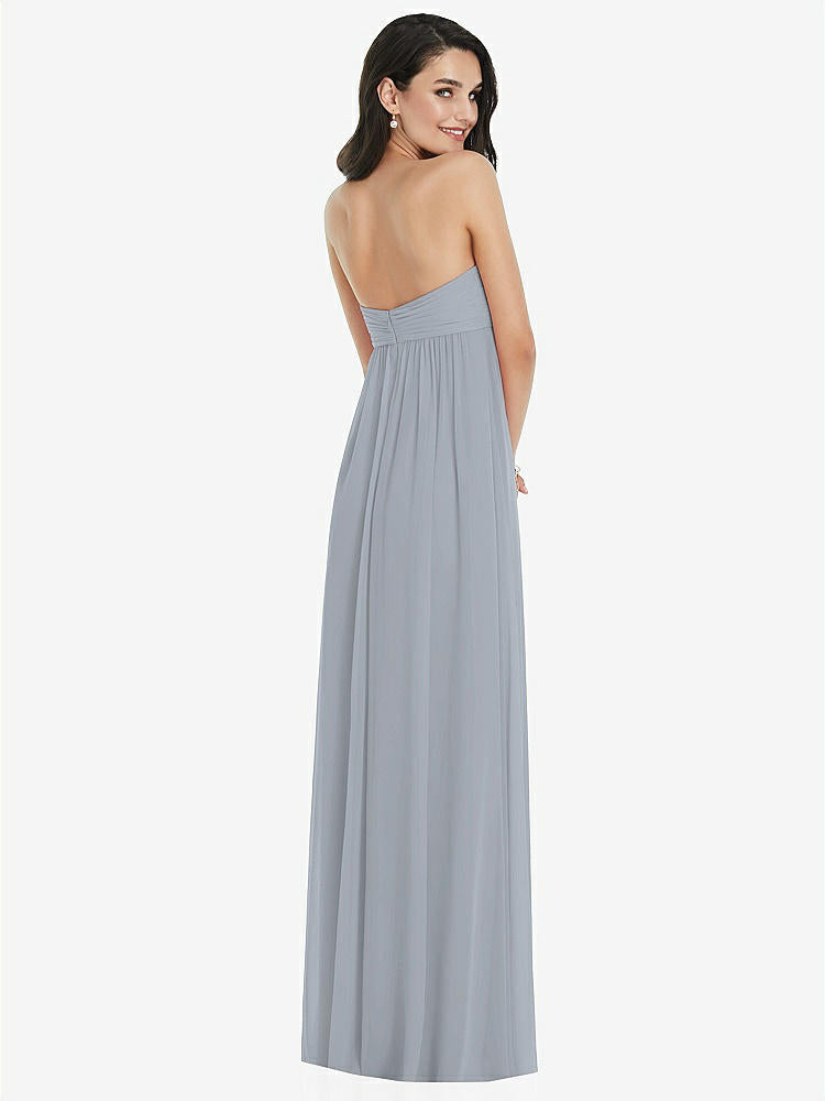 【STYLE: 3101】Twist Shirred Strapless Empire Waist Gown with Optional Straps【COLOR: Platinum】