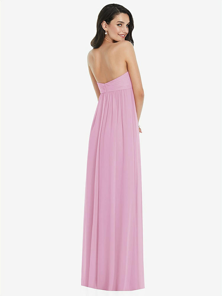 【STYLE: 3101】Twist Shirred Strapless Empire Waist Gown with Optional Straps【COLOR: Powder Pink】