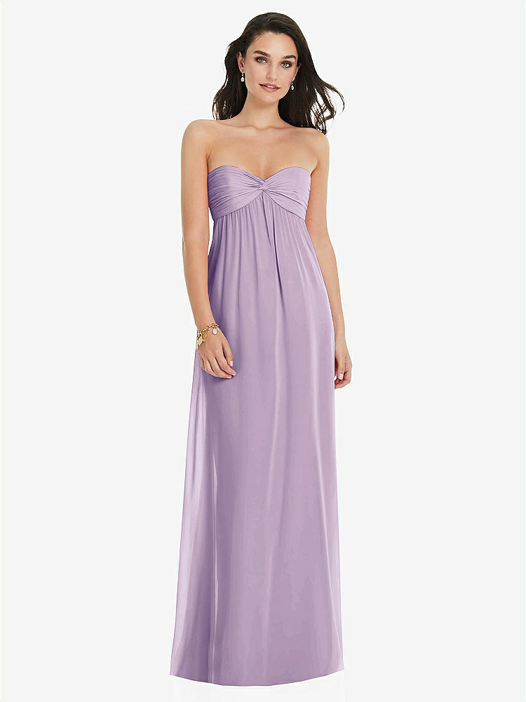 【NEW】【STYLE: 3101】ひねり シアレッド ストラップレス 帝国 ウエスト ガウン オプション ストラップ【COLOR: Pale Purple】【SIZE: 00-30W】