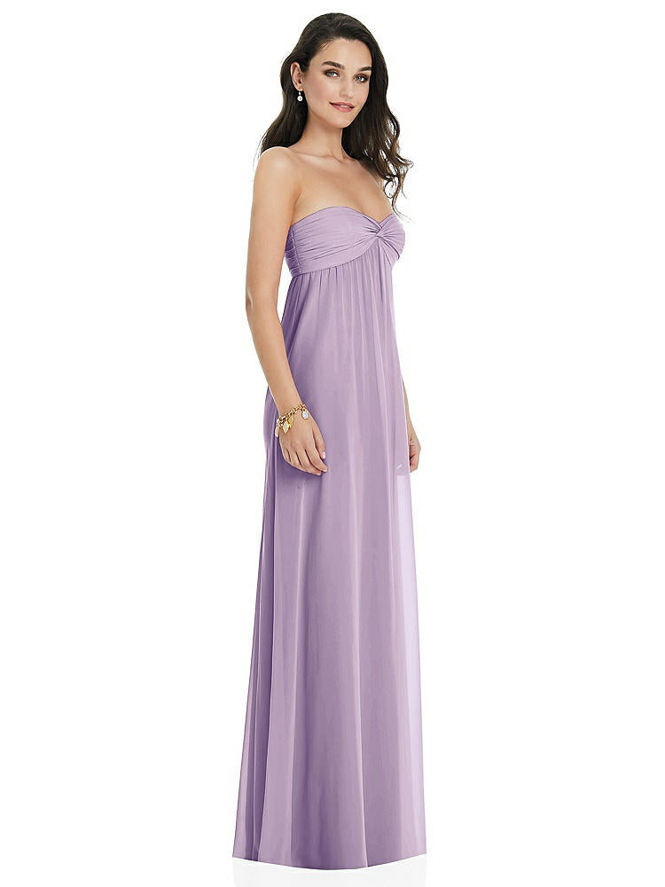 【NEW】【STYLE: 3101】ひねり シアレッド ストラップレス 帝国 ウエスト ガウン オプション ストラップ【COLOR: Pale Purple】【SIZE: 00-30W】