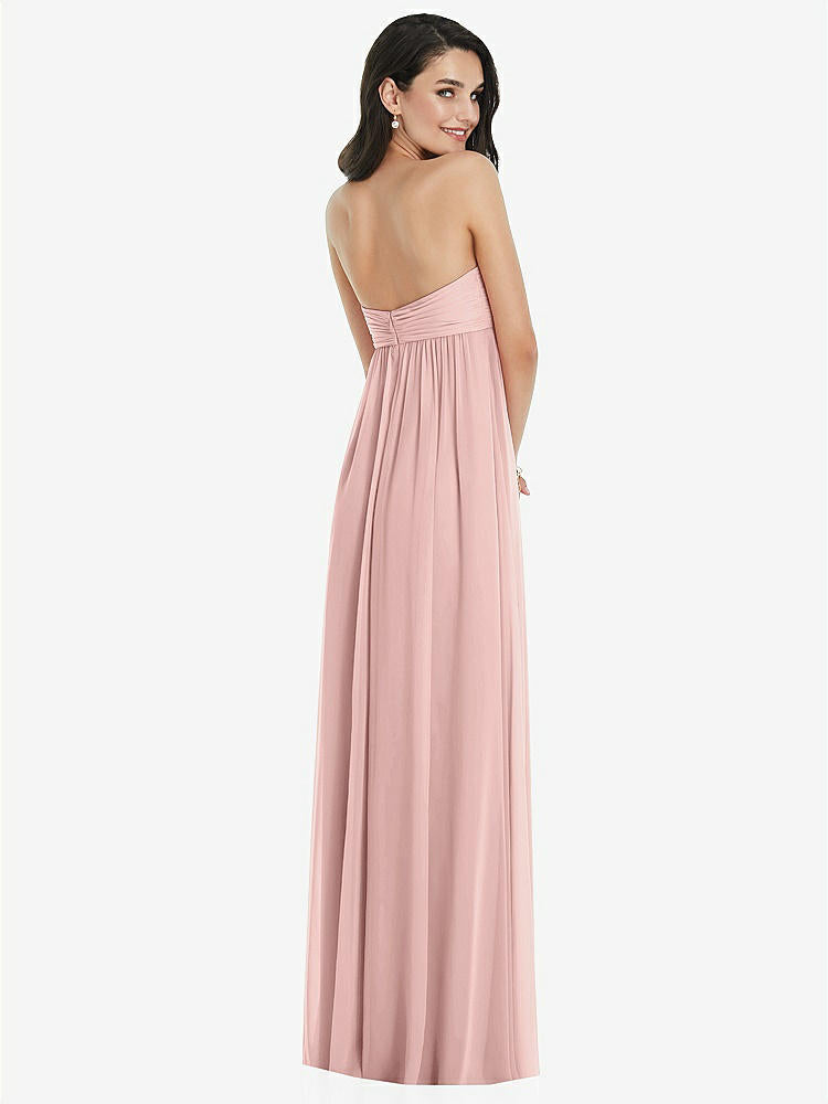 【STYLE: 3101】Twist Shirred Strapless Empire Waist Gown with Optional Straps【COLOR: Rose - PANTONE Rose Quartz】