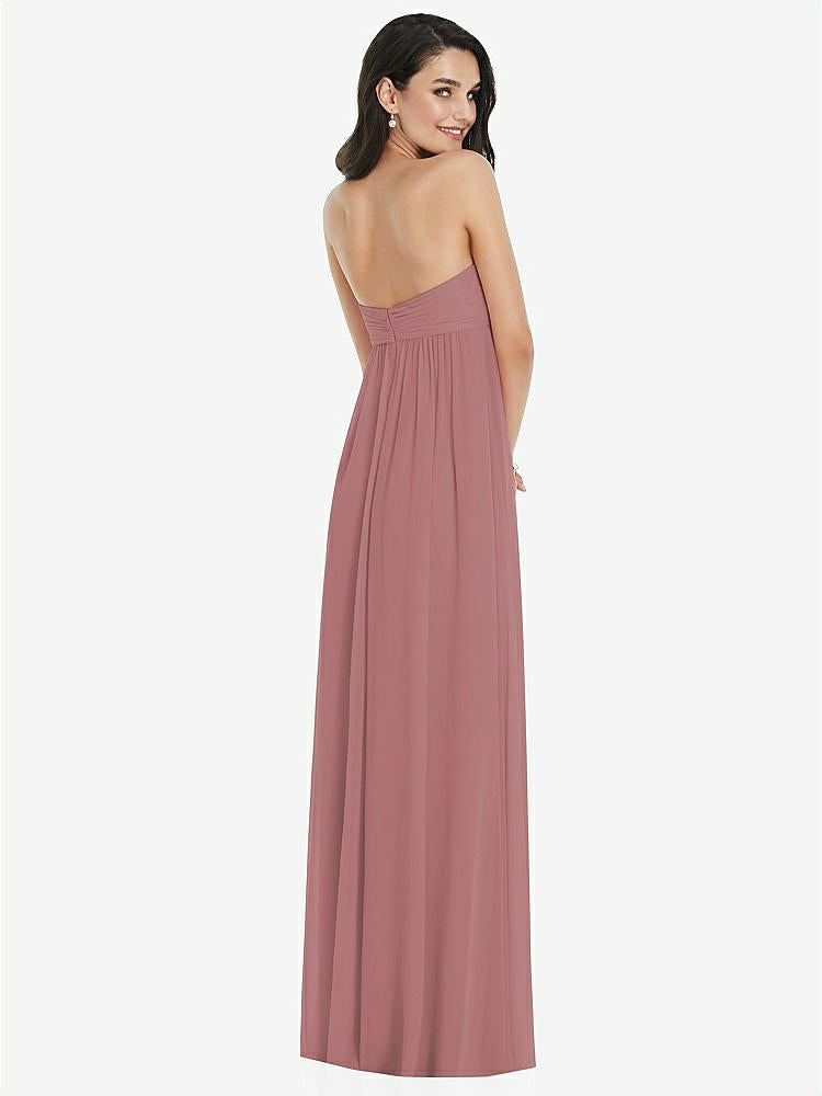 【STYLE: 3101】Twist Shirred Strapless Empire Waist Gown with Optional Straps【COLOR: Rosewood】