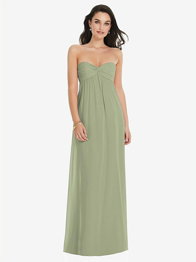 【NEW】【STYLE: 3101】ひねり シアレッド ストラップレス 帝国 ウエスト ガウン オプション ストラップ【COLOR: Sage】【SIZE: 00-30W】
