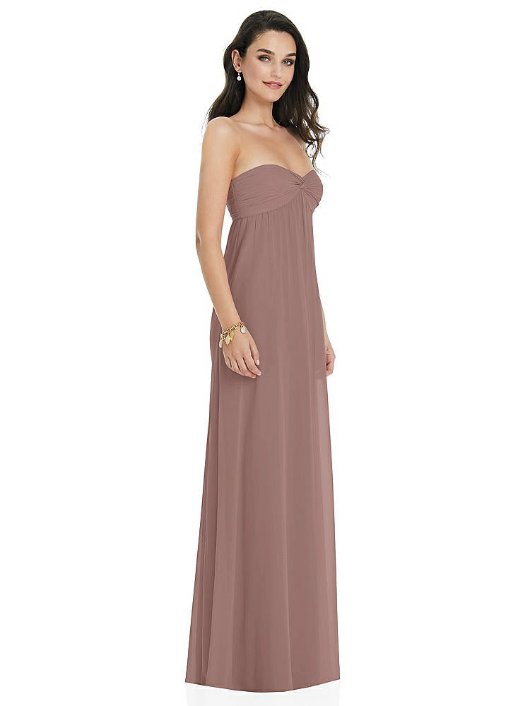【STYLE: 3101】Twist Shirred Strapless Empire Waist Gown with Optional Straps【COLOR: Sienna】