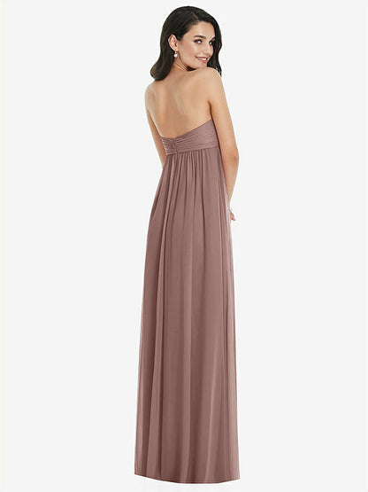 【STYLE: 3101】Twist Shirred Strapless Empire Waist Gown with Optional Straps【COLOR: Sienna】