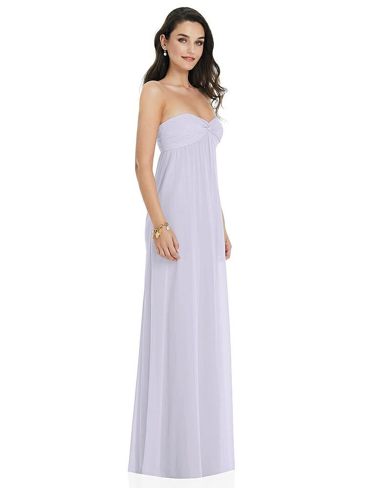 【STYLE: 3101】Twist Shirred Strapless Empire Waist Gown with Optional Straps【COLOR: Silver Dove】