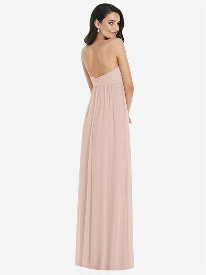 【STYLE: 3101】Twist Shirred Strapless Empire Waist Gown with Optional Straps【COLOR: Toasted Sugar】