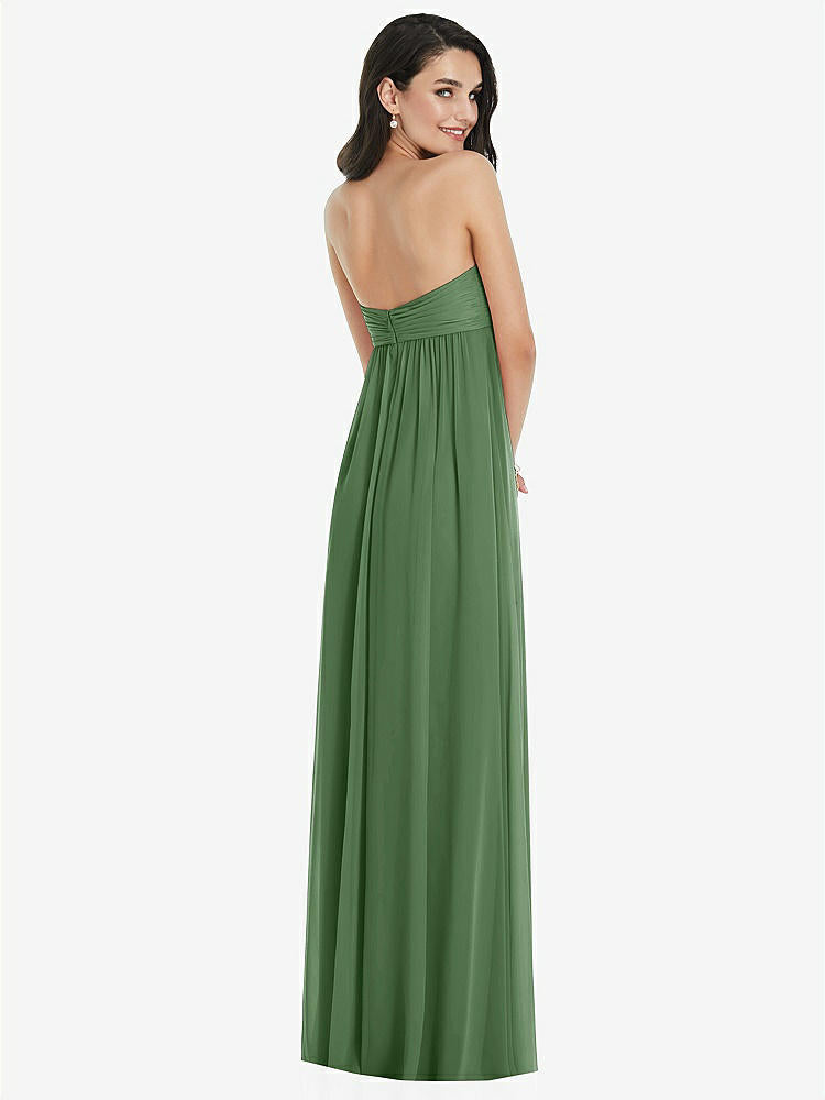 【STYLE: 3101】Twist Shirred Strapless Empire Waist Gown with Optional Straps【COLOR: Vineyard Green】