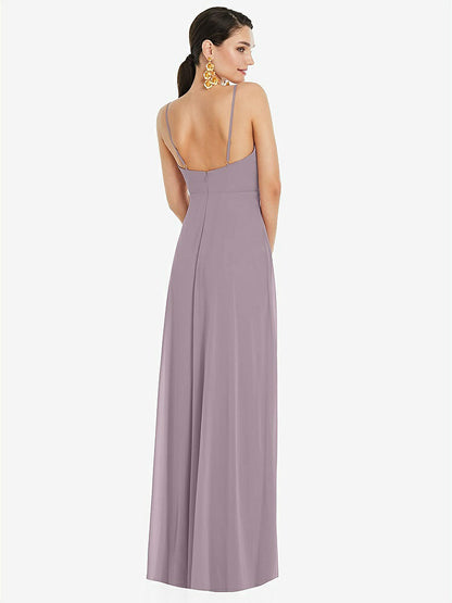 【NEW】【STYLE: LB036】調整可能 ストラップ ラップ ボディス マキシ ドレス 前面 スリット 【COLOR: Lilac Dusk】【SIZE: 00-30W】