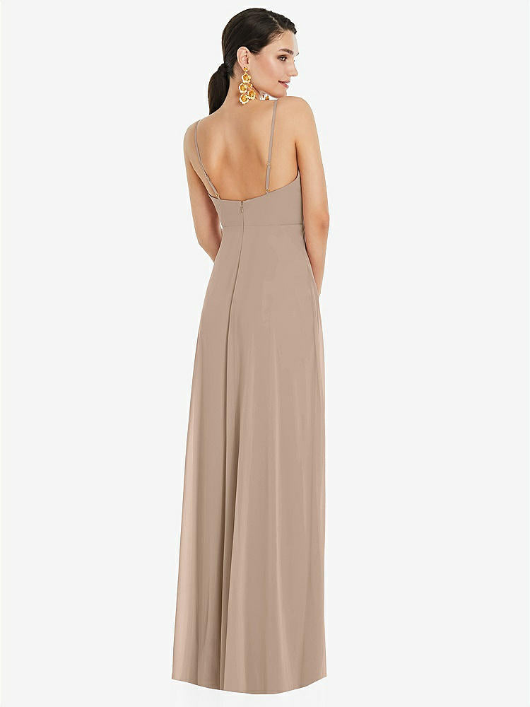 【STYLE: LB036】Adjustable Strap Wrap Bodice Maxi Dress with Front Slit 【COLOR: Topaz】